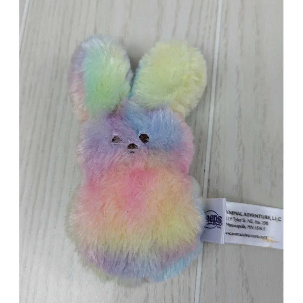 Peeps Plush Bunny Rainbow Tie Dye Pastel Shaggy Fur Animal Adventure Plush